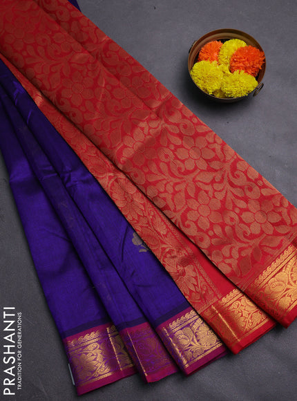 Violet & Red Gems Of Silk Cotton - Buttas