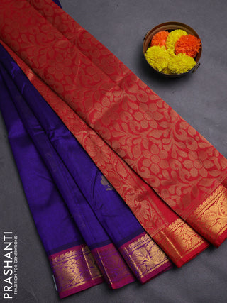 Violet & Red Gems Of Silk Cotton - Buttas