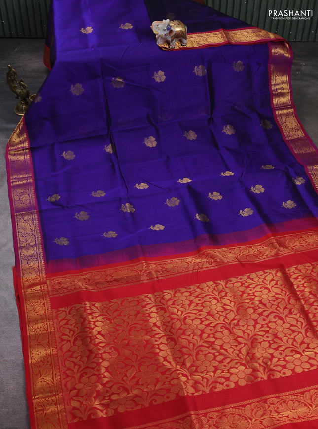 Violet & Red Gems Of Silk Cotton - Buttas