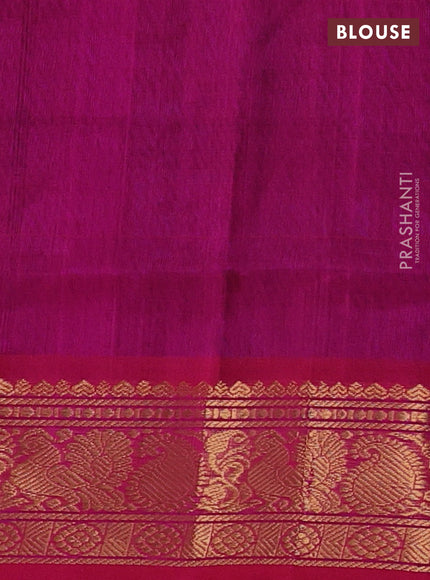Peacock Blue & Pink Gems Of Silk Cotton - Buttas