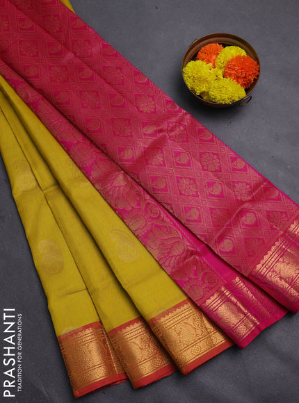 Yellow & Pink Gems Of Silk Cotton - Buttas