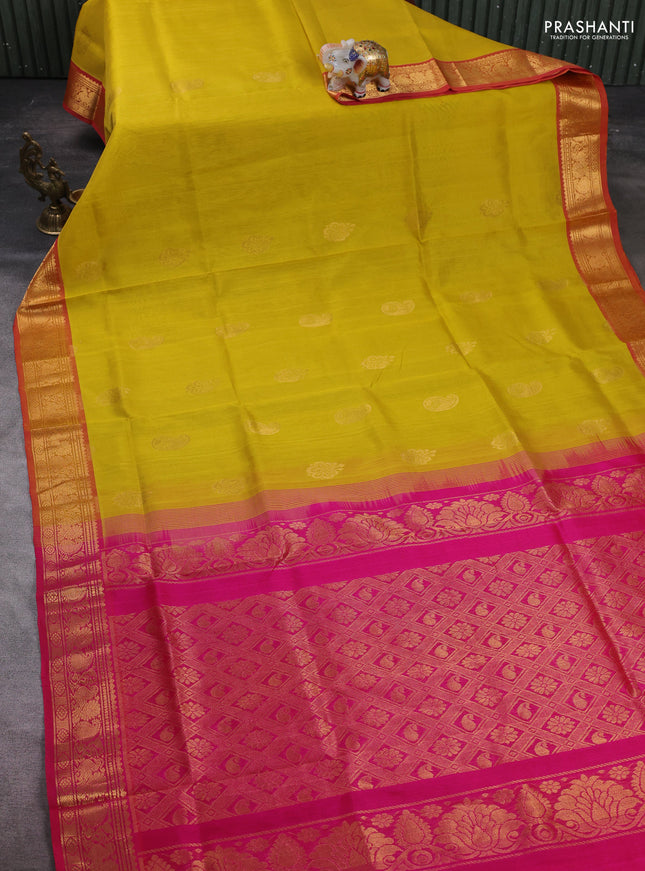 Yellow & Pink Gems Of Silk Cotton - Buttas