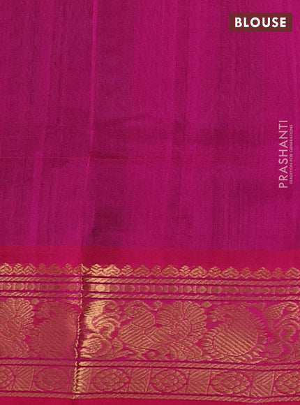 Peacock Green & Pink Gems Of Silk Cotton - Buttas