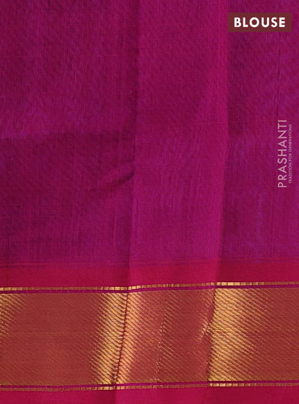 Peacock Blue & Pink Gems Of Silk Cotton - Buttas