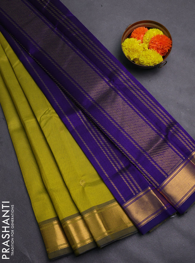 Green & Violet Gems Of Silk Cotton - Buttas