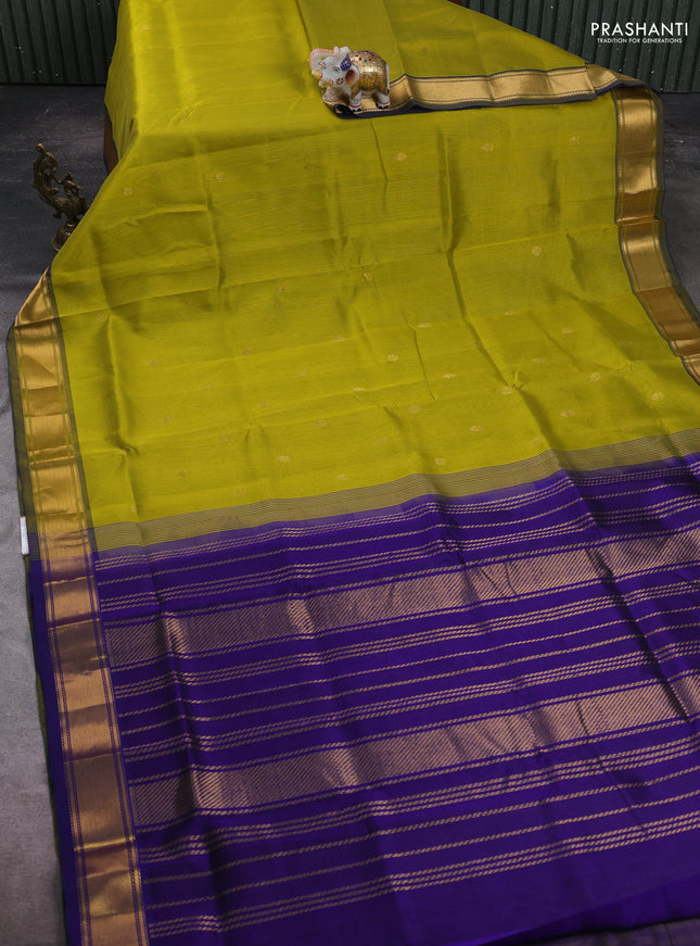 Green & Violet Gems Of Silk Cotton - Buttas