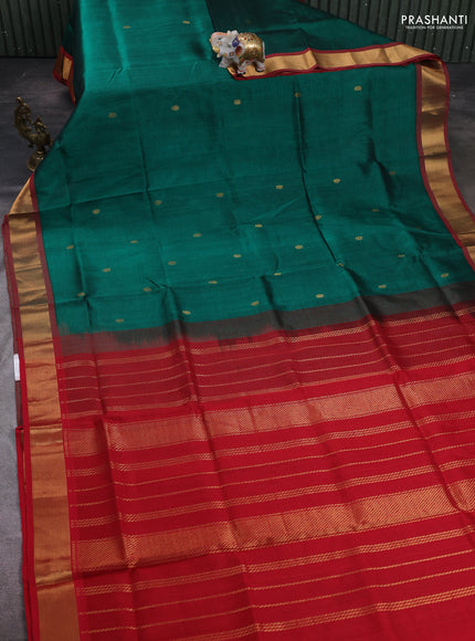 Green & Red Gems Of Silk Cotton - Buttas