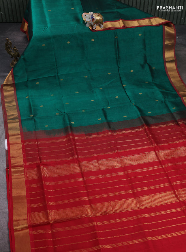 Green & Red Gems Of Silk Cotton - Buttas