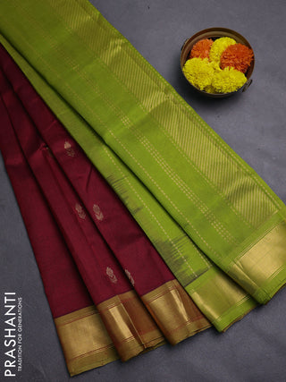 Maroon & Green Gems Of Silk Cotton - Buttas