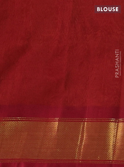 Mustard Green & Maroon Gems Of Silk Cotton - Buttas