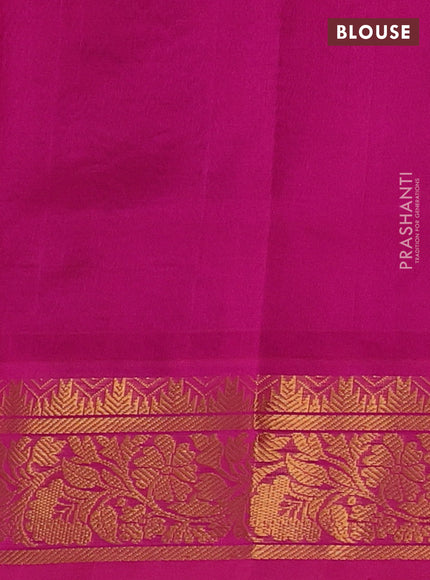 Bottle Green & Pink Gems Of Silk Cotton - Checks