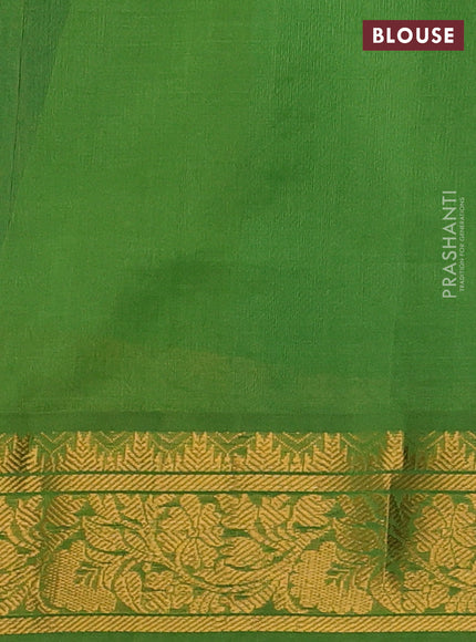 Peacock Blue & Green Gems Of Silk Cotton - Checks