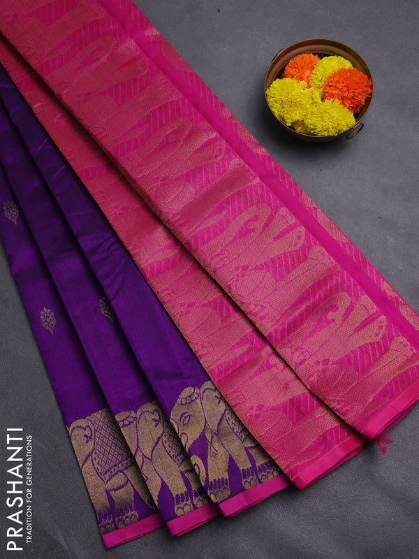 Purple & Pink Gems Of Silk Cotton - Buttas