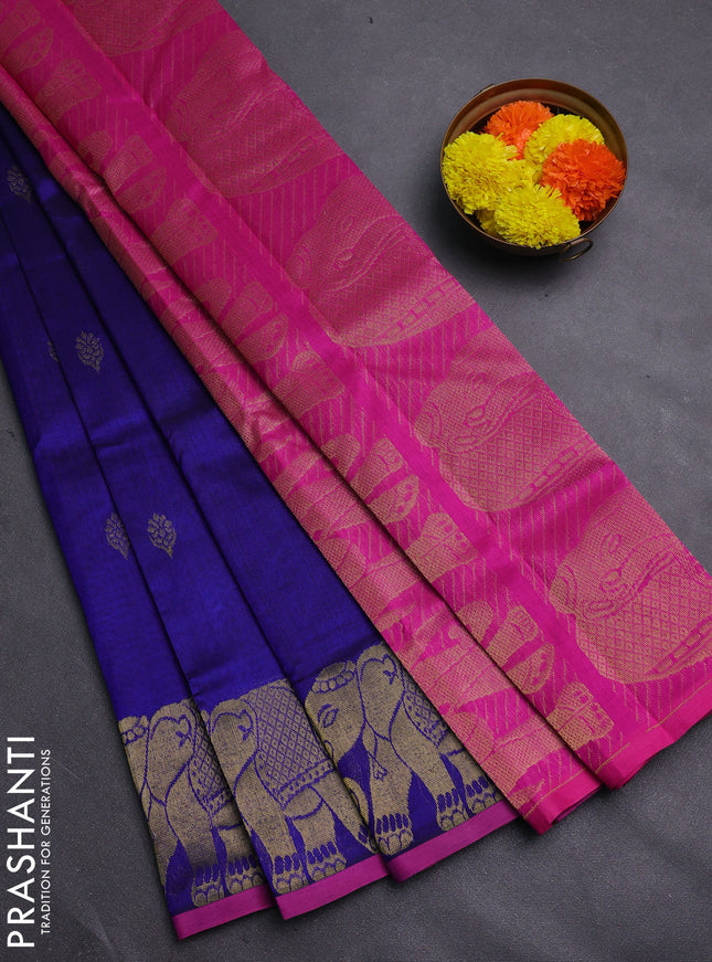 Blue & Pink Gems Of Silk Cotton - Buttas