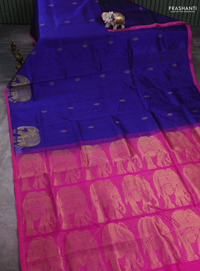 Blue & Pink Gems Of Silk Cotton - Buttas