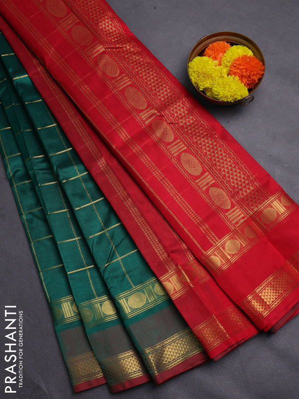 Green & Red Gems Of Silk Cotton - Buttas