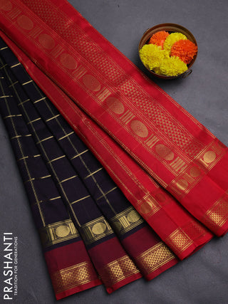Jamun & Maroon Gems Of Silk Cotton - Checks