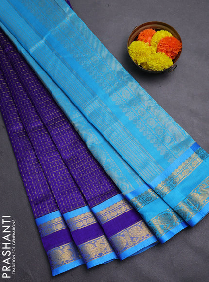 Violet & Cs Blue Gems Of Silk Cotton - Laksh Deepam