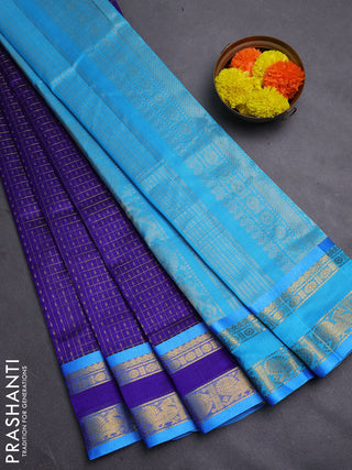 Violet & Cs Blue Gems Of Silk Cotton - Laksh Deepam