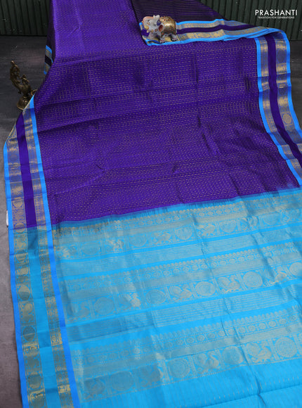 Violet & Cs Blue Gems Of Silk Cotton - Laksh Deepam