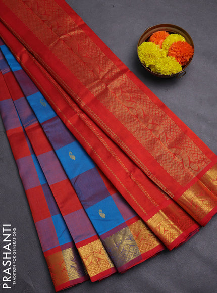 Cs Blue & Red Gems Of Silk Cotton - Palum Pazhamum