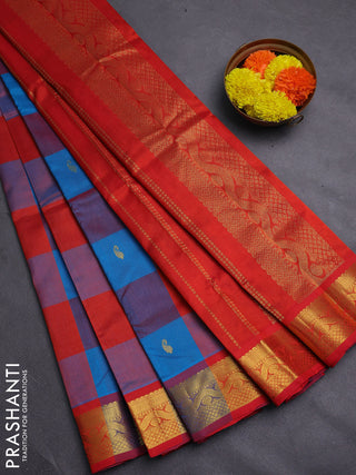 Cs Blue & Red Gems Of Silk Cotton - Palum Pazhamum