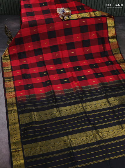 Red & Black Gems Of Silk Cotton - Palum Pazhamum