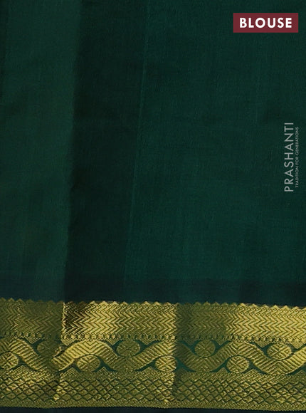 Multi Colour & Bottle Green Gems Of Silk Cotton - Palum Pazhamum