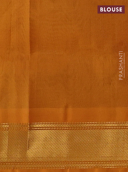 Violet & Mustard Yellow Gems Of Silk Cotton - Palum Pazhamum