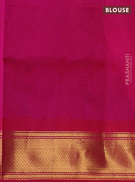 Peacock Blue & Pink Gems Of Silk Cotton - Palum Pazhamum