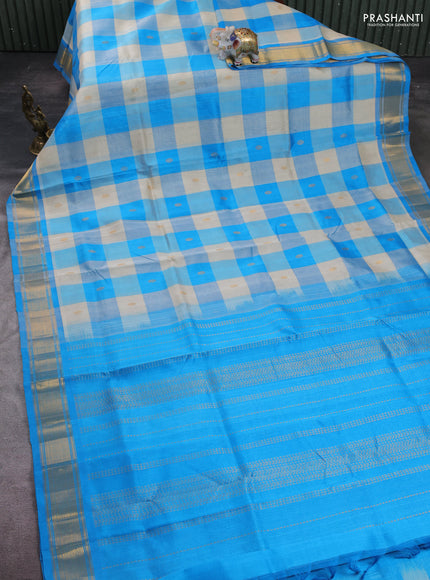 Off White & Cs Blue Gems Of Silk Cotton - Palum Pazhamum