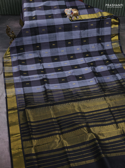 Grey & Black Gems Of Silk Cotton - Palum Pazhamum