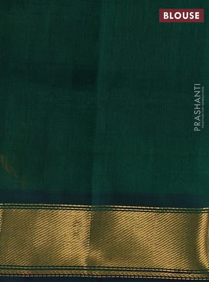 Mustard Yellow & Bottle Green Gems Of Silk Cotton - Palum Pazhamum