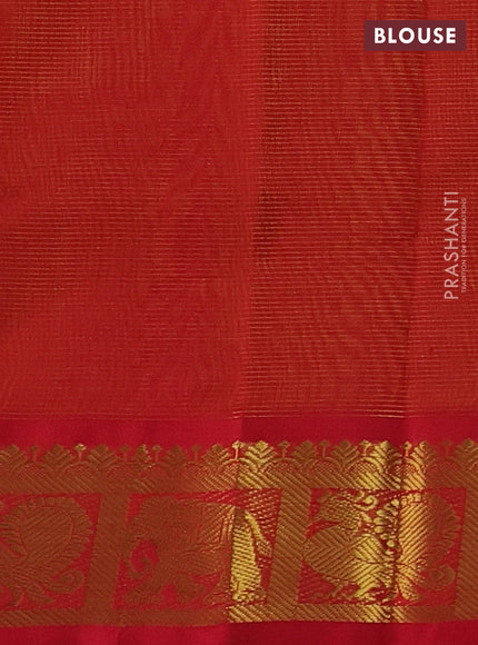 Mustard Green & Red Gems Of Silk Cotton - Vairaosi