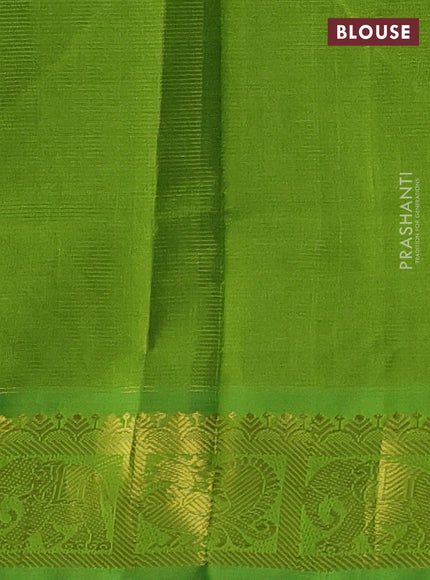 Coffee Brown & Green Gems Of Silk Cotton - Vairaosi