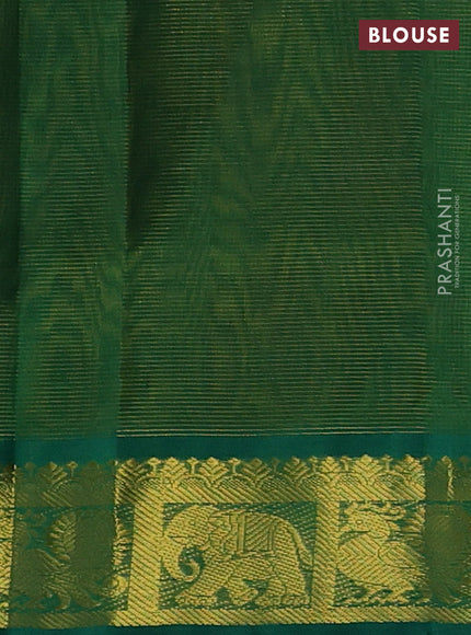 Mustard Yellow & Green Gems Of Silk Cotton - Vairaosi