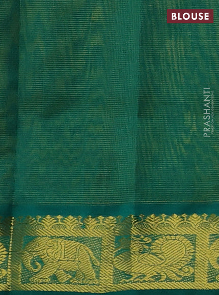 Mustard Yellow & Green Gems Of Silk Cotton - Vairaosi