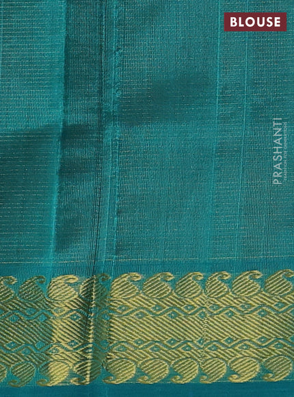 Maroon & Teal Blue Gems Of Silk Cotton - Vairaosi