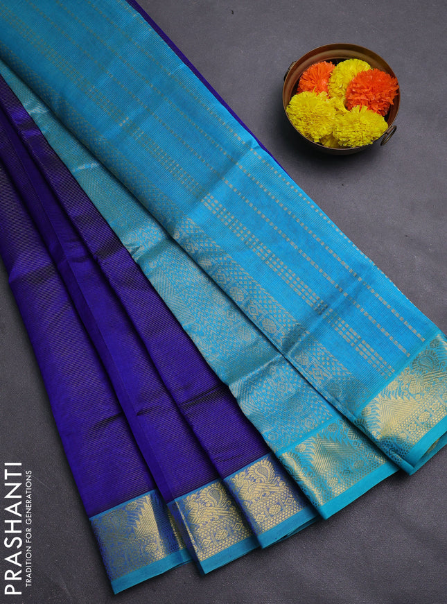 Blue & Teal Blue Gems Of Silk Cotton - Vairaosi