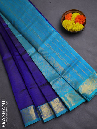 Blue & Teal Blue Gems Of Silk Cotton - Vairaosi