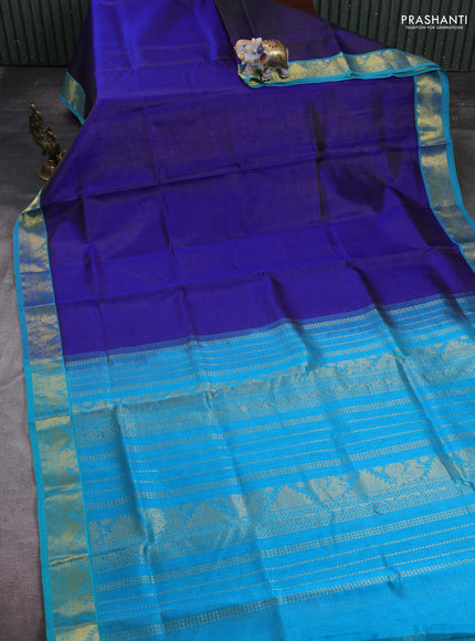 Blue & Teal Blue Gems Of Silk Cotton - Vairaosi