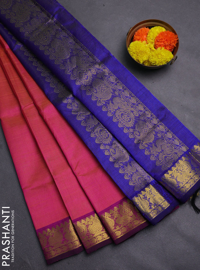 Pink & Blue Gems Of Silk Cotton - Vairaosi