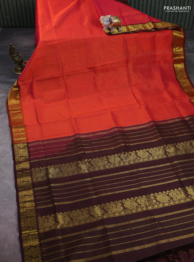 Red & Maroon Gems Of Silk Cotton - Vairaosi