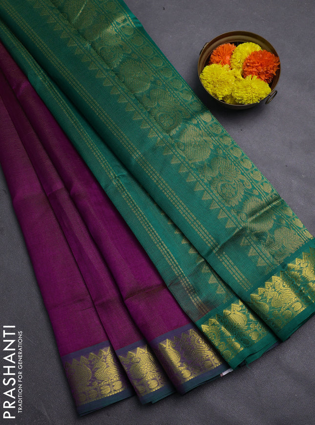 Pink & Green Gems Of Silk Cotton - Vairaosi
