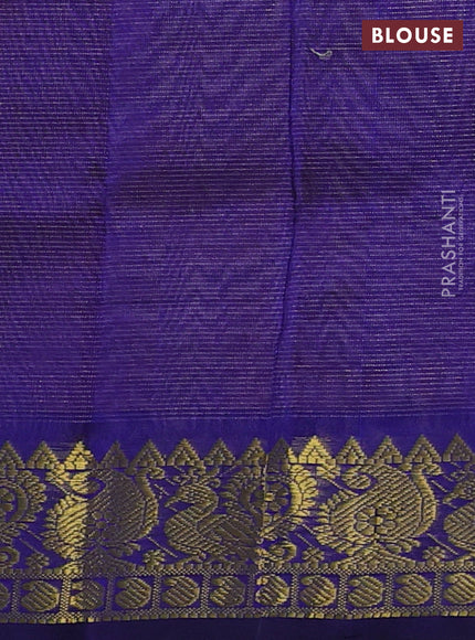 Sandal & Blue Gems Of Silk Cotton - Vairaosi
