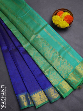 Blue & Teal Green Gems Of Silk Cotton - Vairaosi