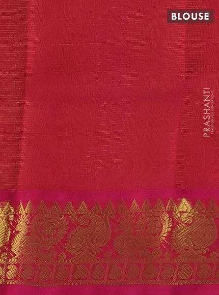 Mustard Green & Pink Gems Of Silk Cotton - Vairaosi
