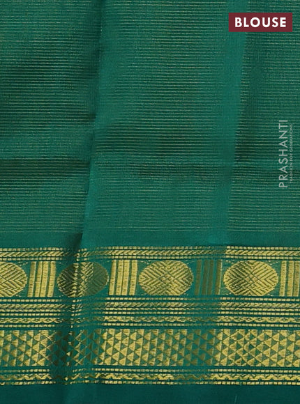 Mustard Yellow & Green Gems Of Silk Cotton - Vairaosi