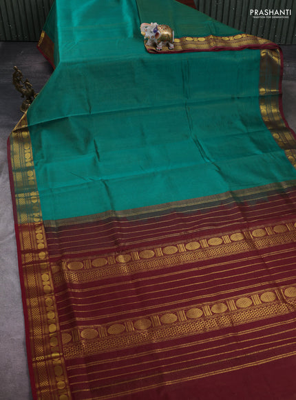 Green & Maroon Gems Of Silk Cotton - Vairaosi