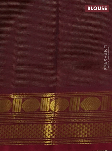 Green & Maroon Gems Of Silk Cotton - Vairaosi